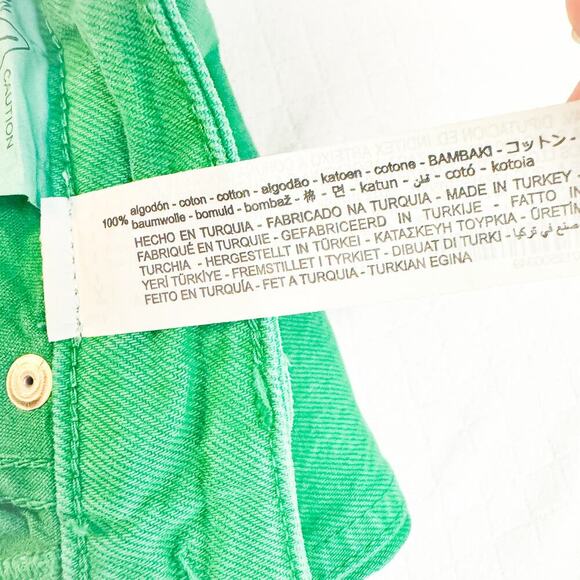 Zara Green Denim Wide Leg Zip Fly High Rise Colored Jeans Size 2 - Picture 5 of 8